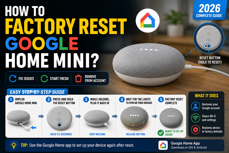 How to factory reset google home mini