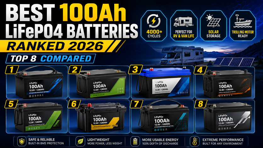 Best 100Ah LiFePO4 batteries 2026 ranked — Battle Born, Renogy, LiTime comparison